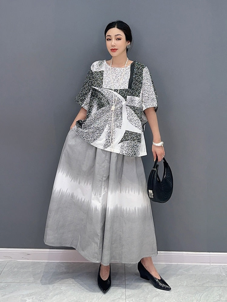 New Everyday Comfortable Chic Top & Skirt 2-Piece Set