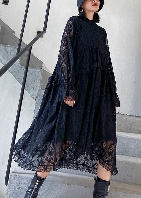 Organic lace Ruffles quilting clothes Photography black Dresses