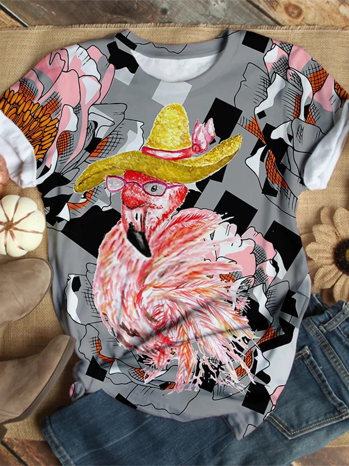 Flamingo Crew Neck T-shirt