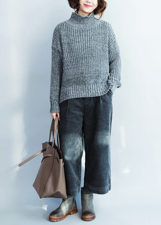 autumn dark blue casual corduroy pants vintage harem pants